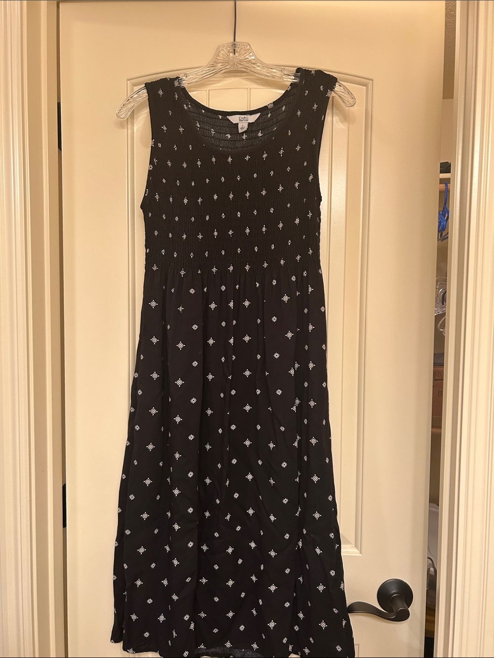 croft & barrow Black Midi Dress with White Diamond Print